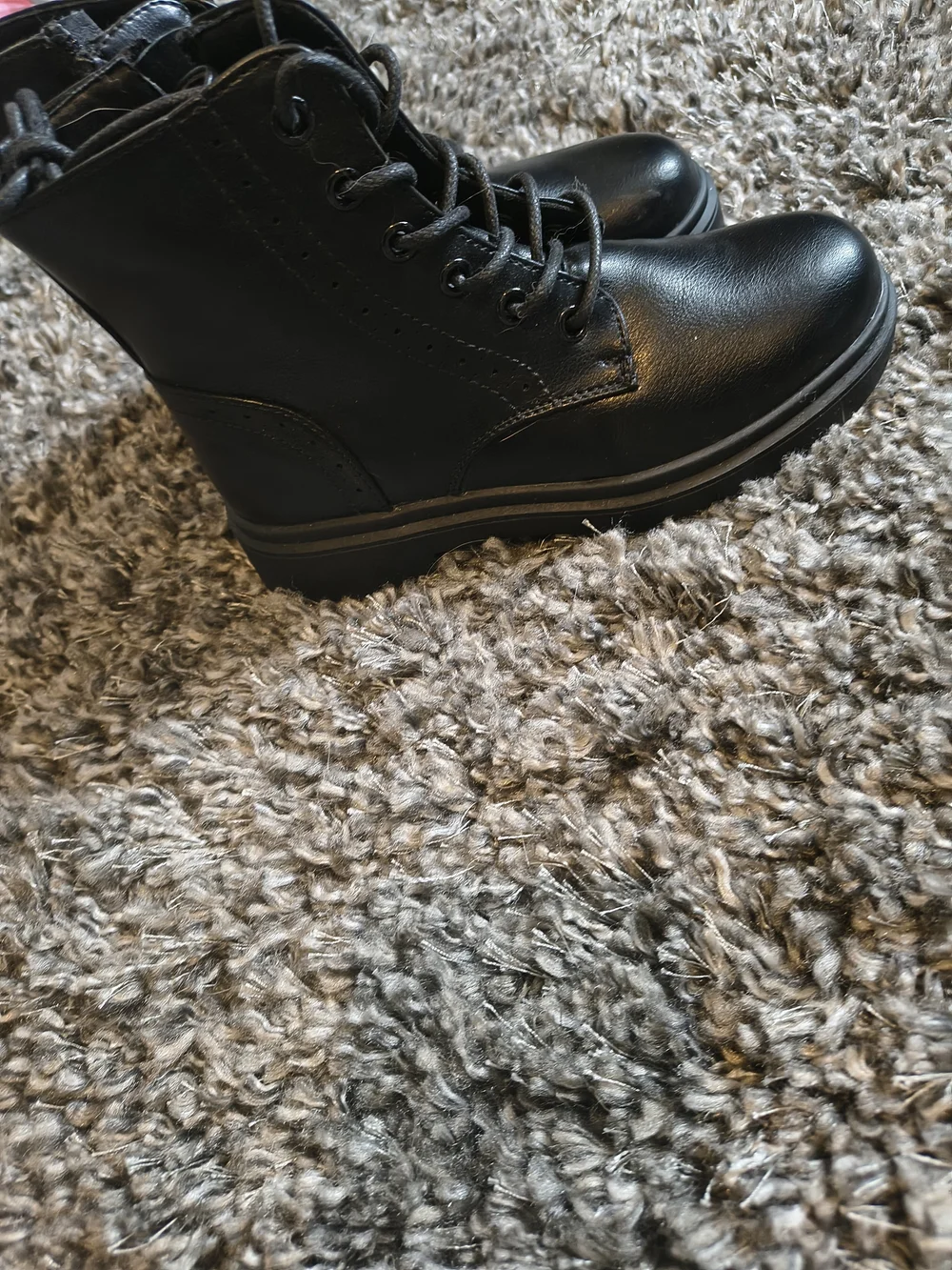 NWOT Kids Black Lace-Up Combat Boots